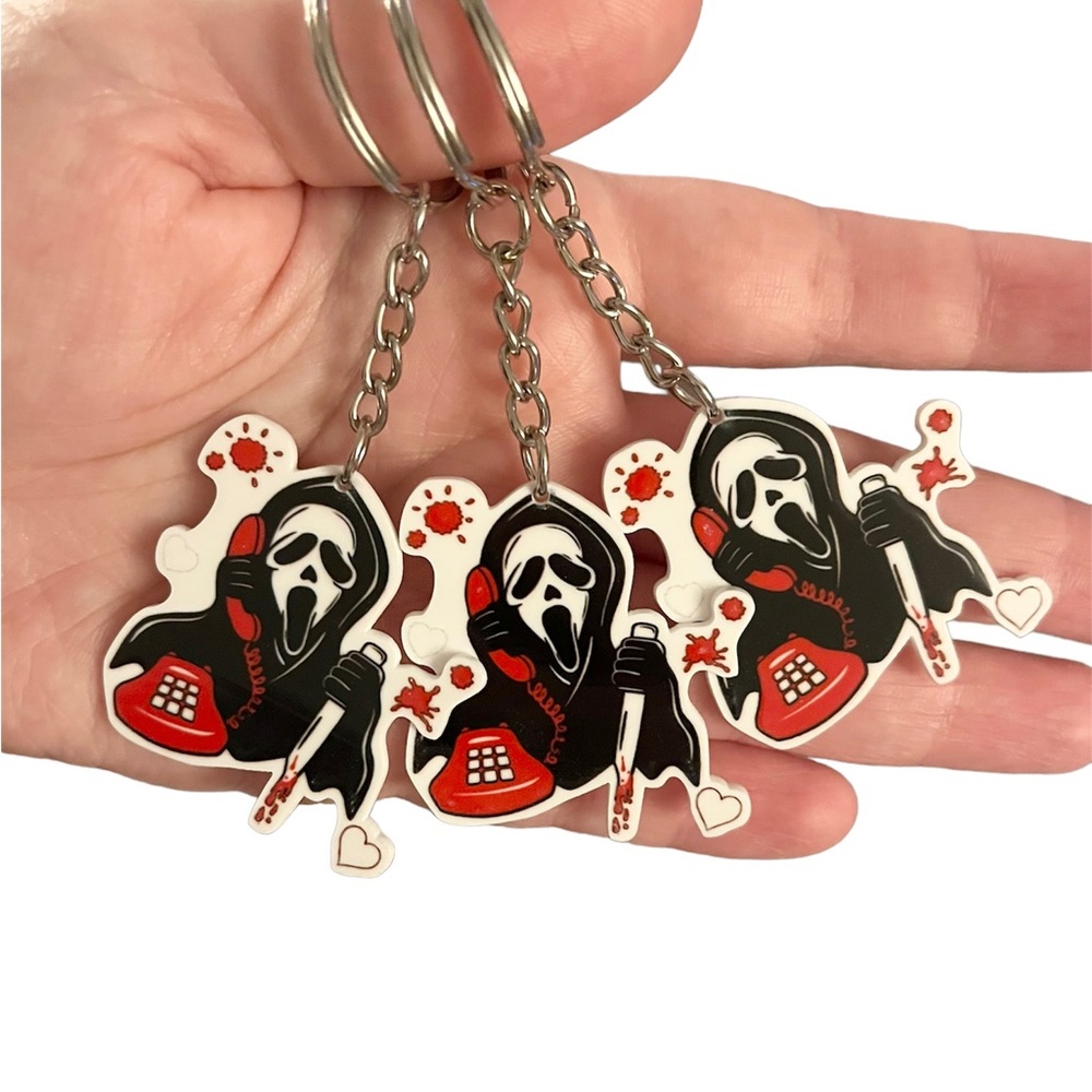 💎 3 for $20  - Scream Keychain Bundle - Horror - Scary Movies - Ghostface - Picture 3 of 3